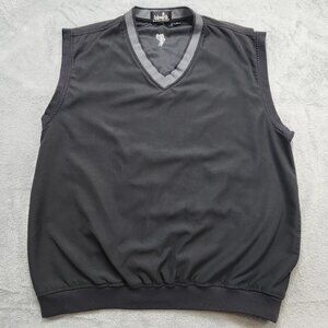 Ashworth Weather Systems Golf Vest Men's XL Black Windbreaker Pullover V-Neck